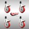 Service Caster 5 Inch 316SS Red Poly Swivel 1-7/8 Inch Expanding Stem Caster Set Lock Brake SCC-SS316TTLEX20S514-PPUB-RED-178-4 - alternate 1
